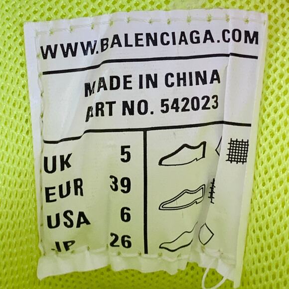 BALENCIAGA Size 6 Track 3 Green Neon Nylon Chunky Sneakers - Picture 8 of 9